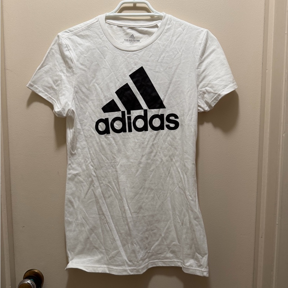 Adidas White Logo Tee